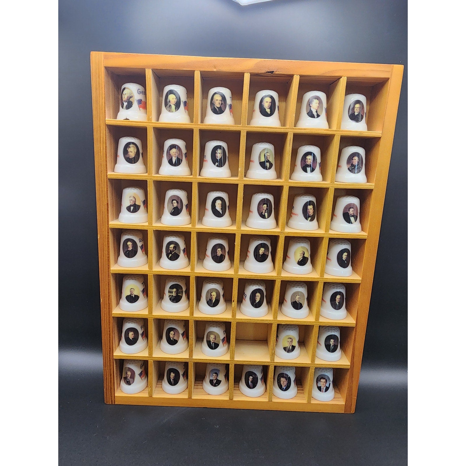 Lot of 41 Vintage Collectible Porcelain Thimbles Featuring US Presidents 1-43