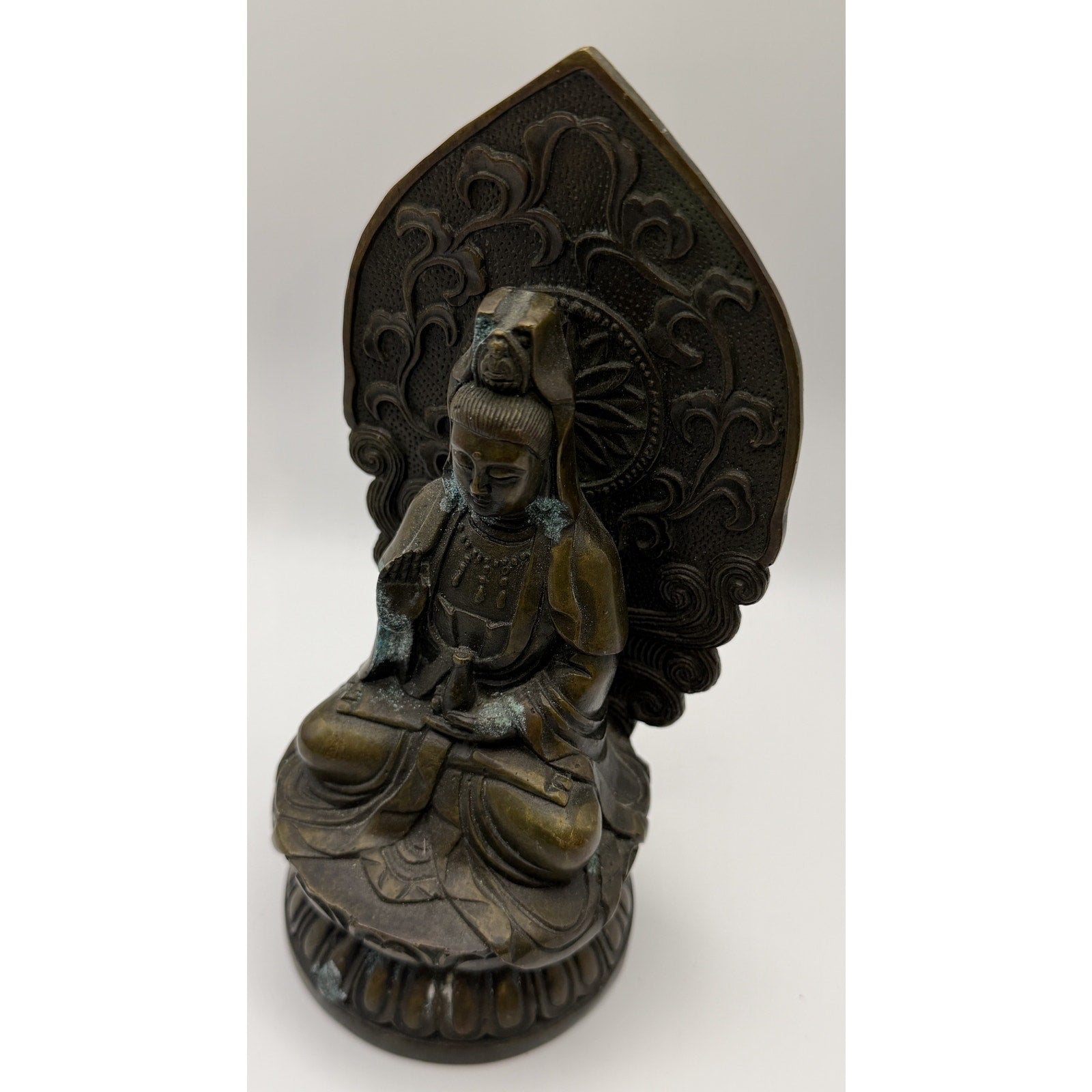 Vintage Tibetan Bronze Guanyin Boddhisattva Buddhism Statue