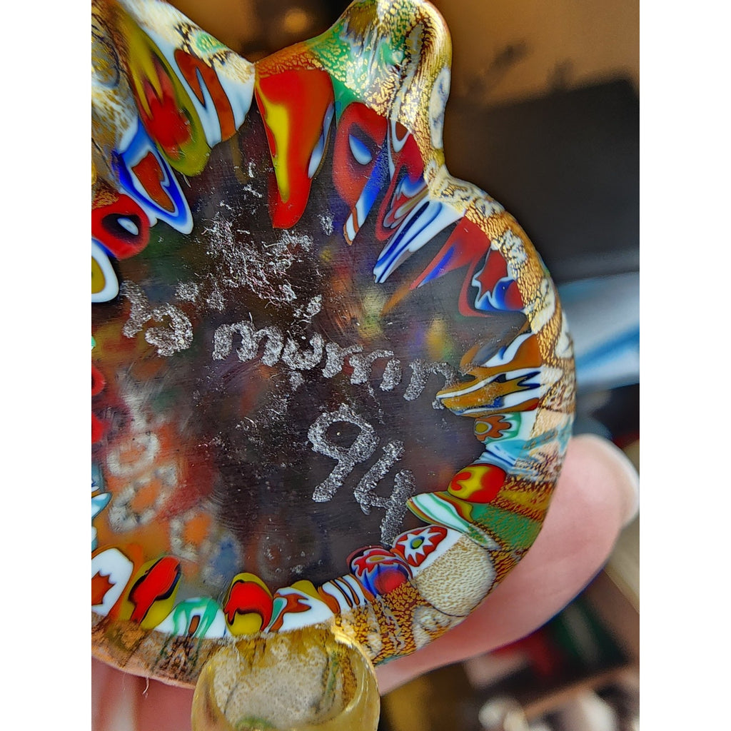 Vintage Murano 1994 Millefiori Beautiful Kitty Cat Figurine Infused with Gold