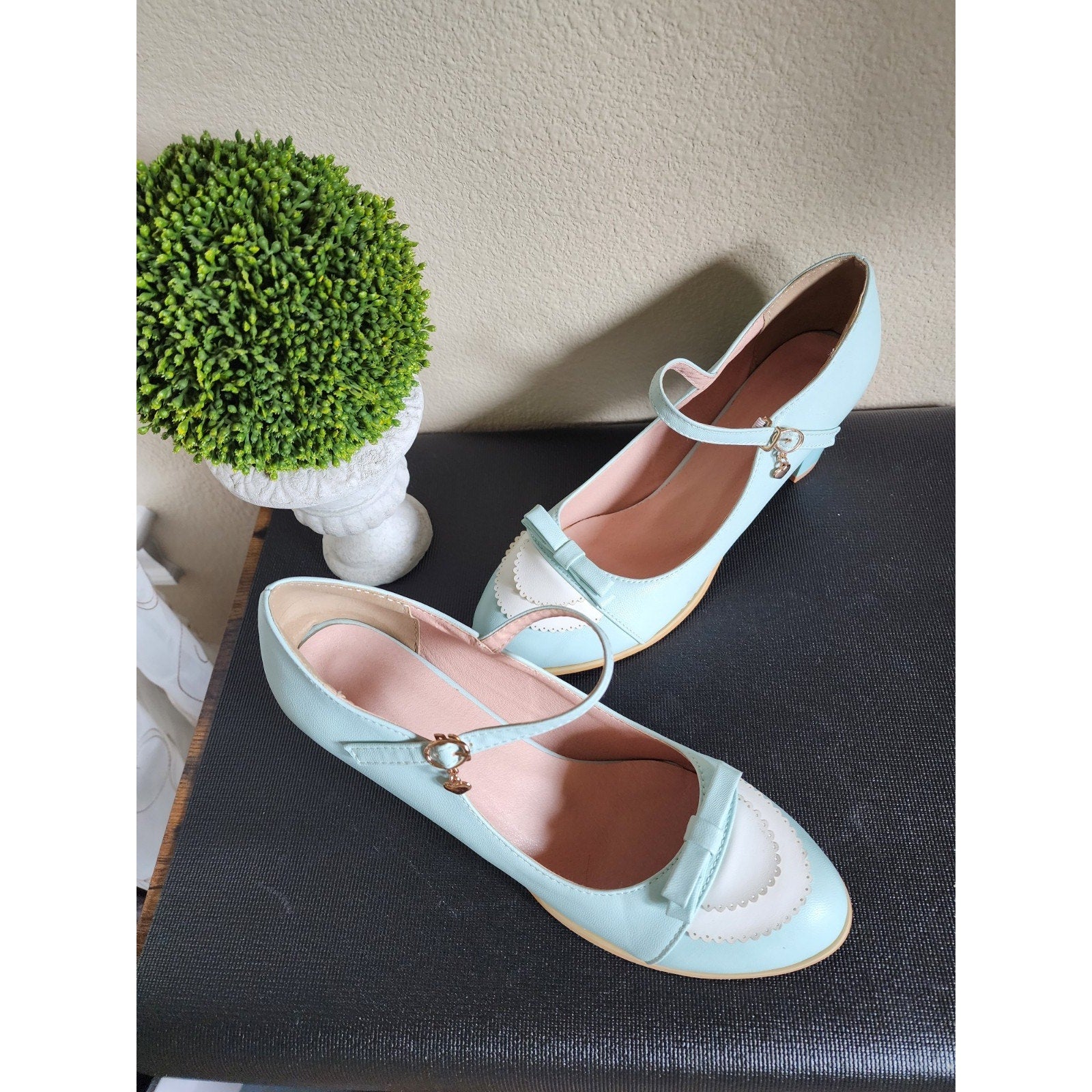 Womens Mary Jane Pumps Shoes Bowknot Block High Heel Cosplay Fashion Size 11