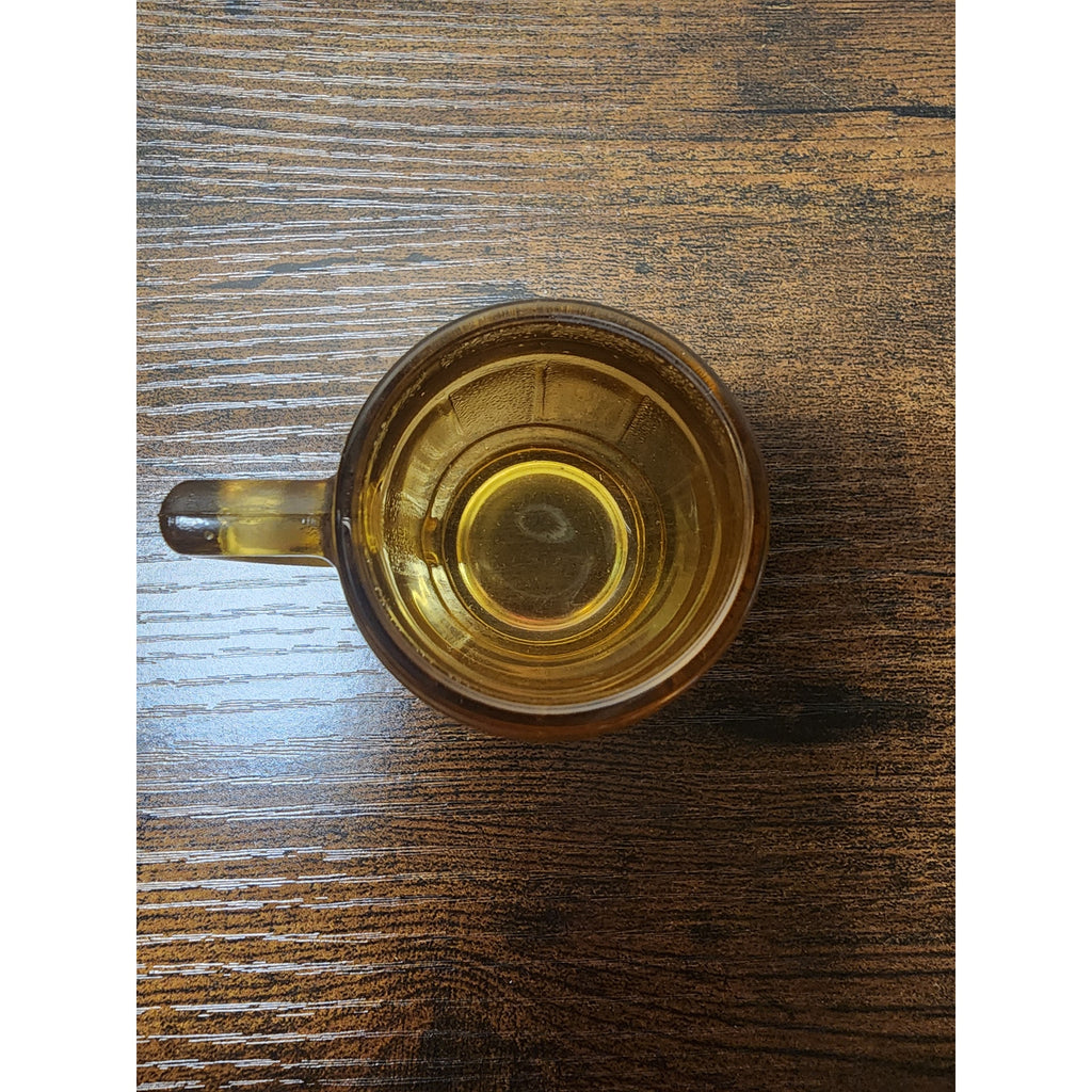 Vintage 1970s Hazel Atlas Barrel Shot Glass / Toothpick Holder Amber