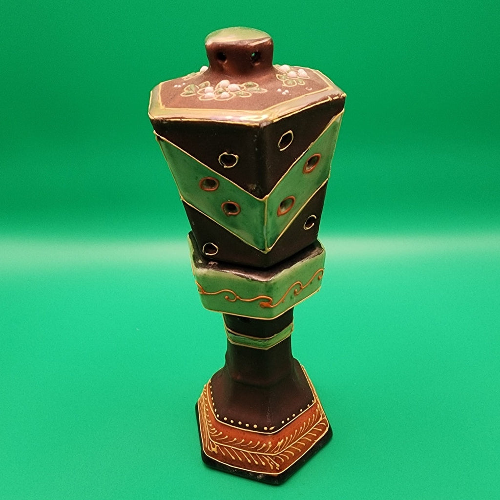 Vintage Japanese Moriage Pagoda Ceramic Incense Burner