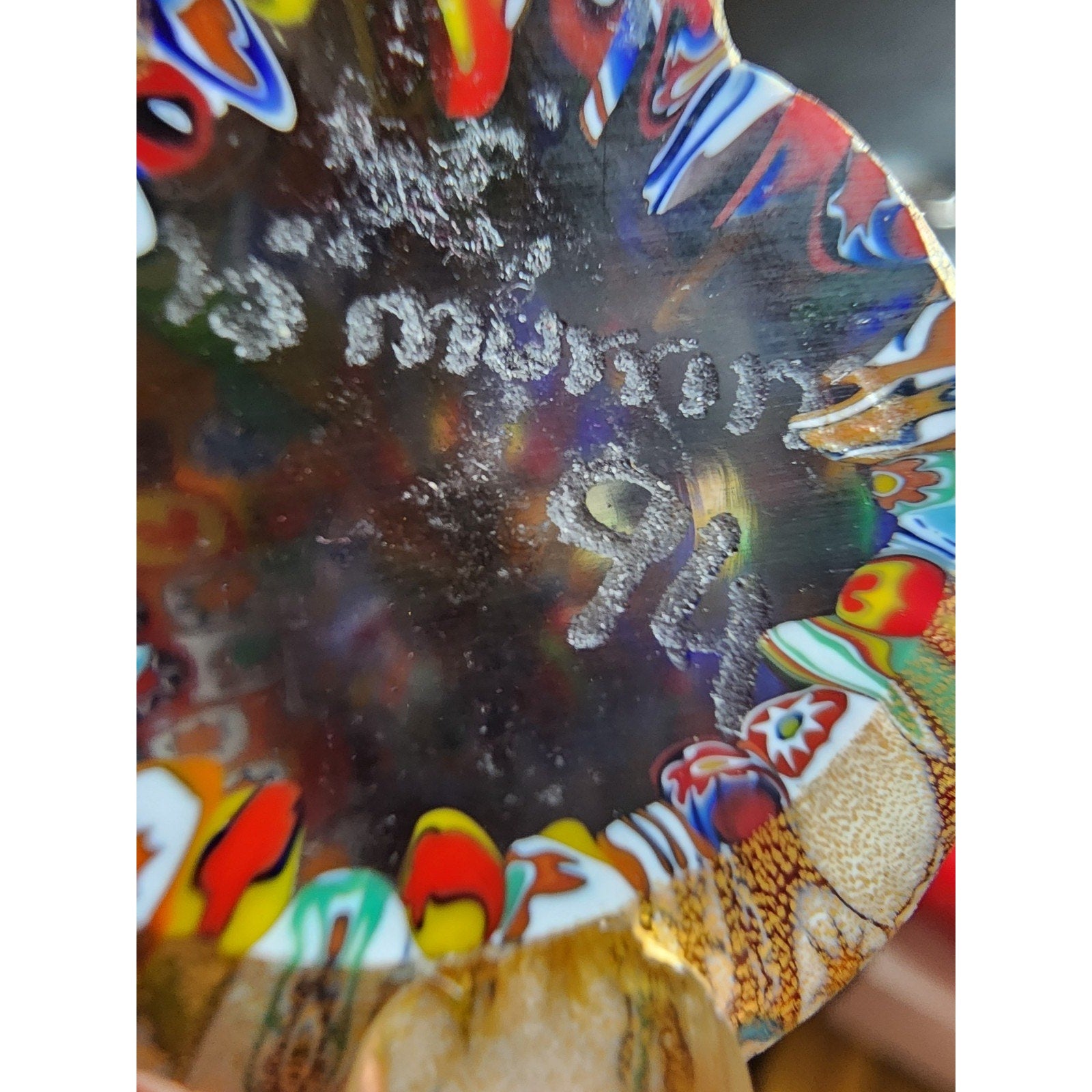 Vintage Murano 1994 Millefiori Beautiful Kitty Cat Figurine Infused with Gold
