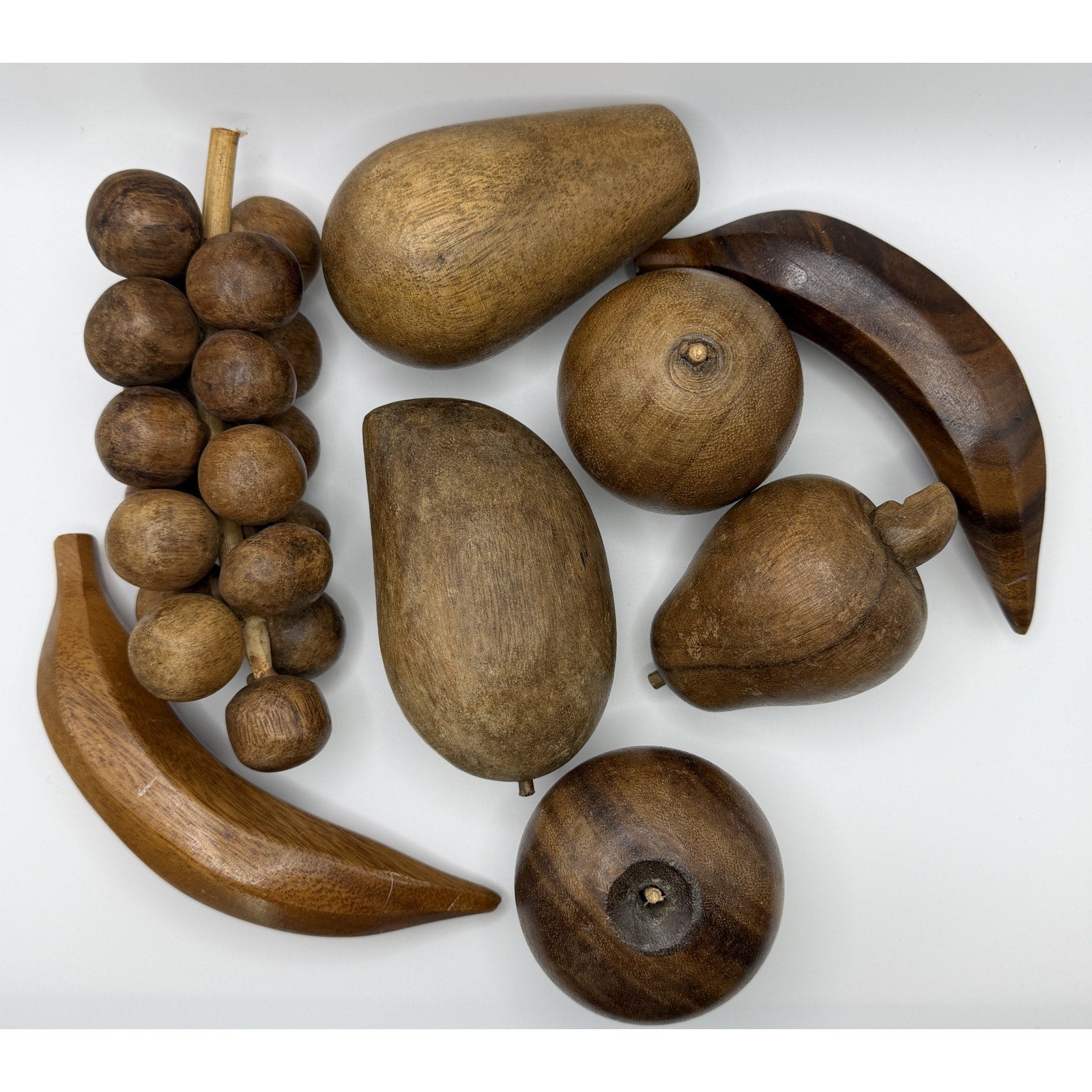 Lot of 8 Pieces MCM Wooden Fruit and Vegetables