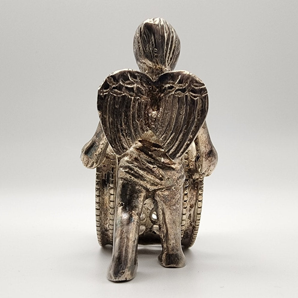 Antique Victorian Figural Silverplate Napkin Ring w/ Cherub / Angels Set of 4