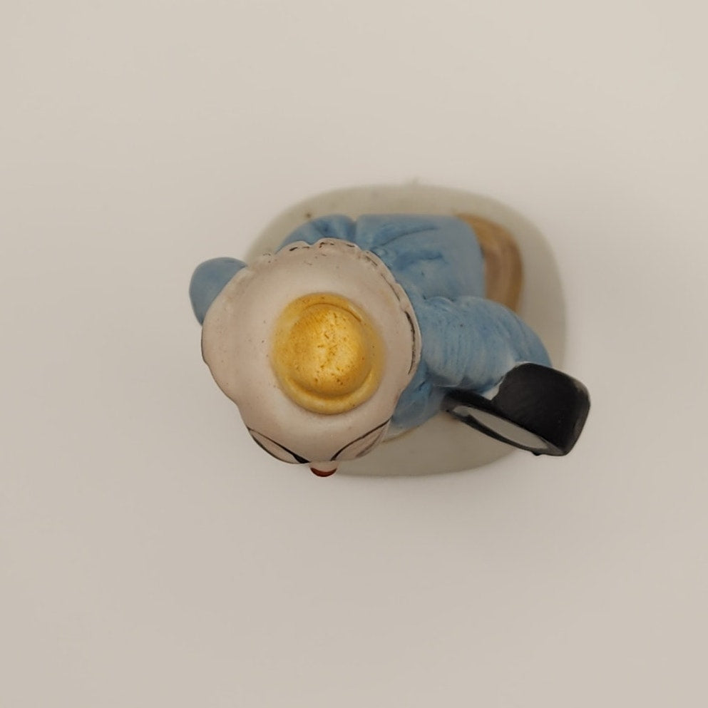 Vintage Porcelain Hobo Clown Figurine Holding a Drum / Stick