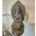 Vintage Tibetan Bronze Guanyin Boddhisattva Buddhism Statue