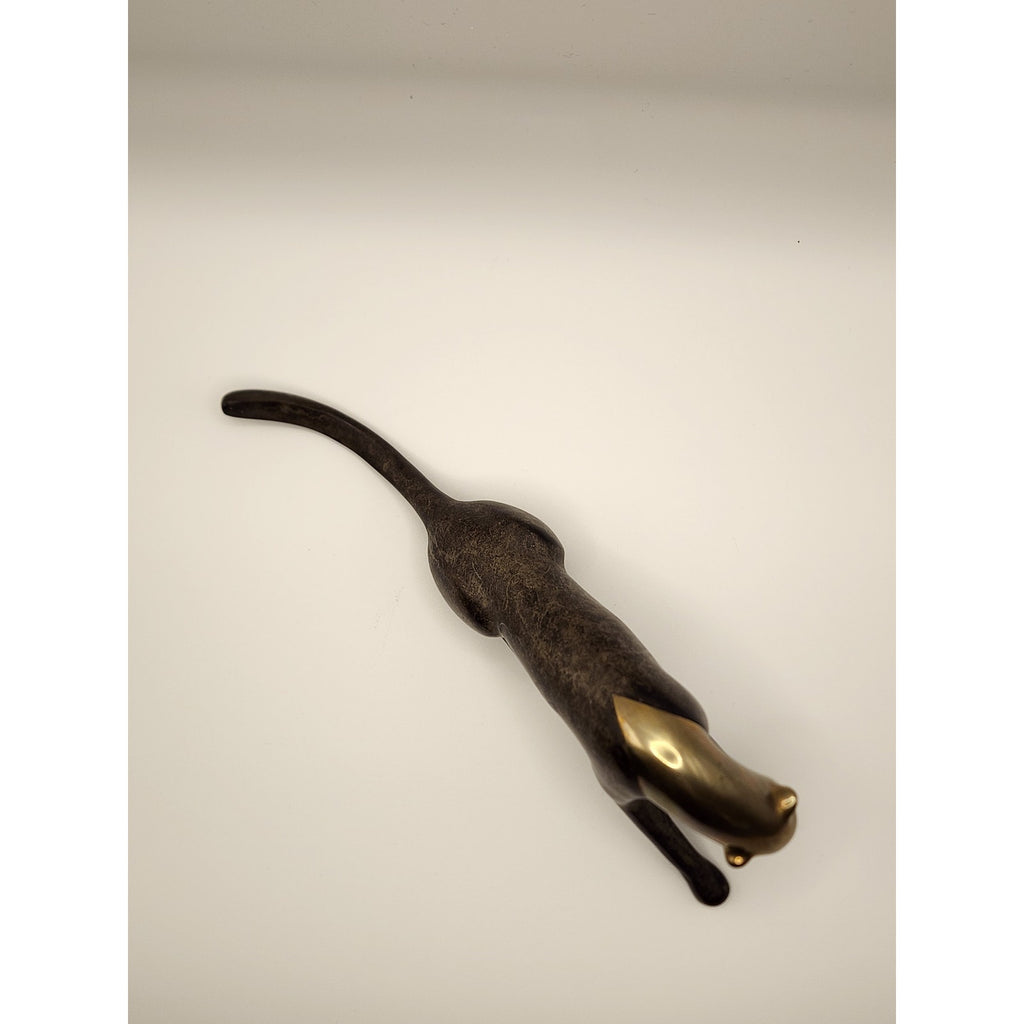 VTG Loet Vanderveen Brass / Bronze Sculpture "Cheetah, Classic Stretching" #380