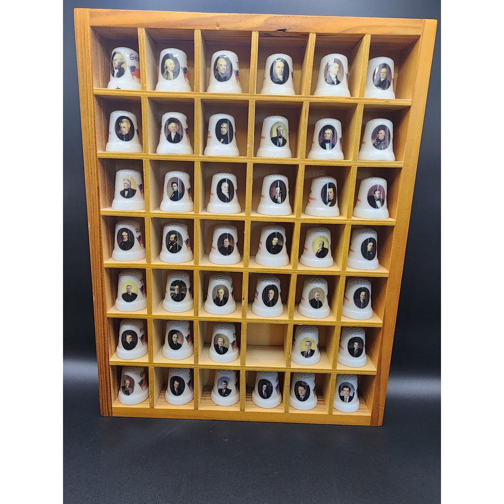 Lot of 41 Vintage Collectible Porcelain Thimbles Featuring US Presidents 1-43
