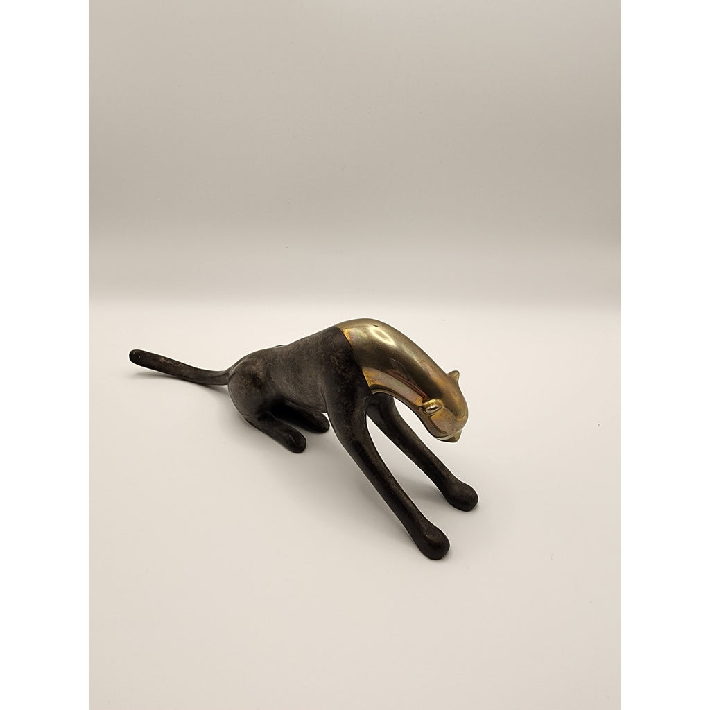 VTG Loet Vanderveen Brass / Bronze Sculpture "Cheetah, Classic Stretching" #380