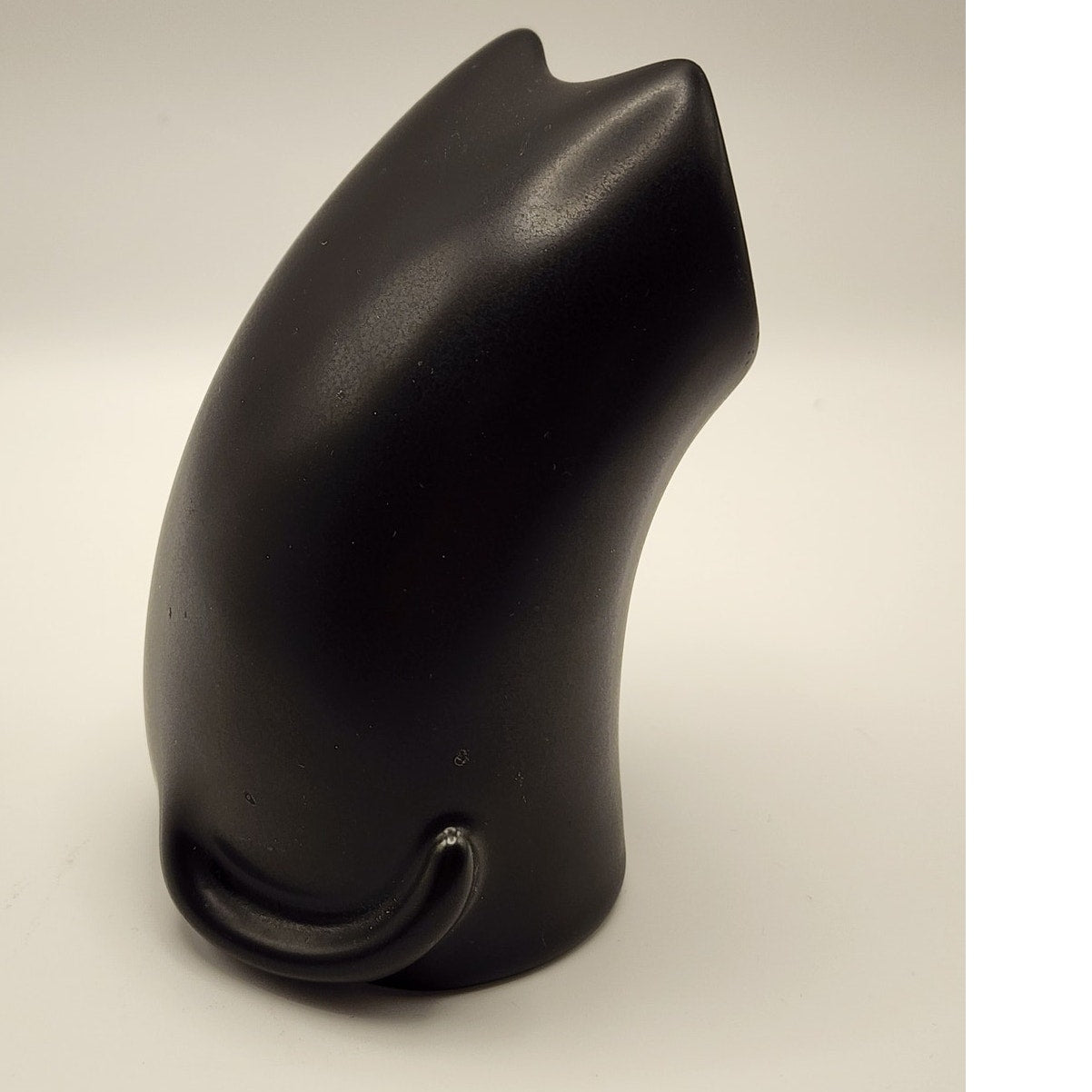 Vintage Hakusan Pottery Cat Figurine , Black Ceramic Masahiro Mori Japan 1960s