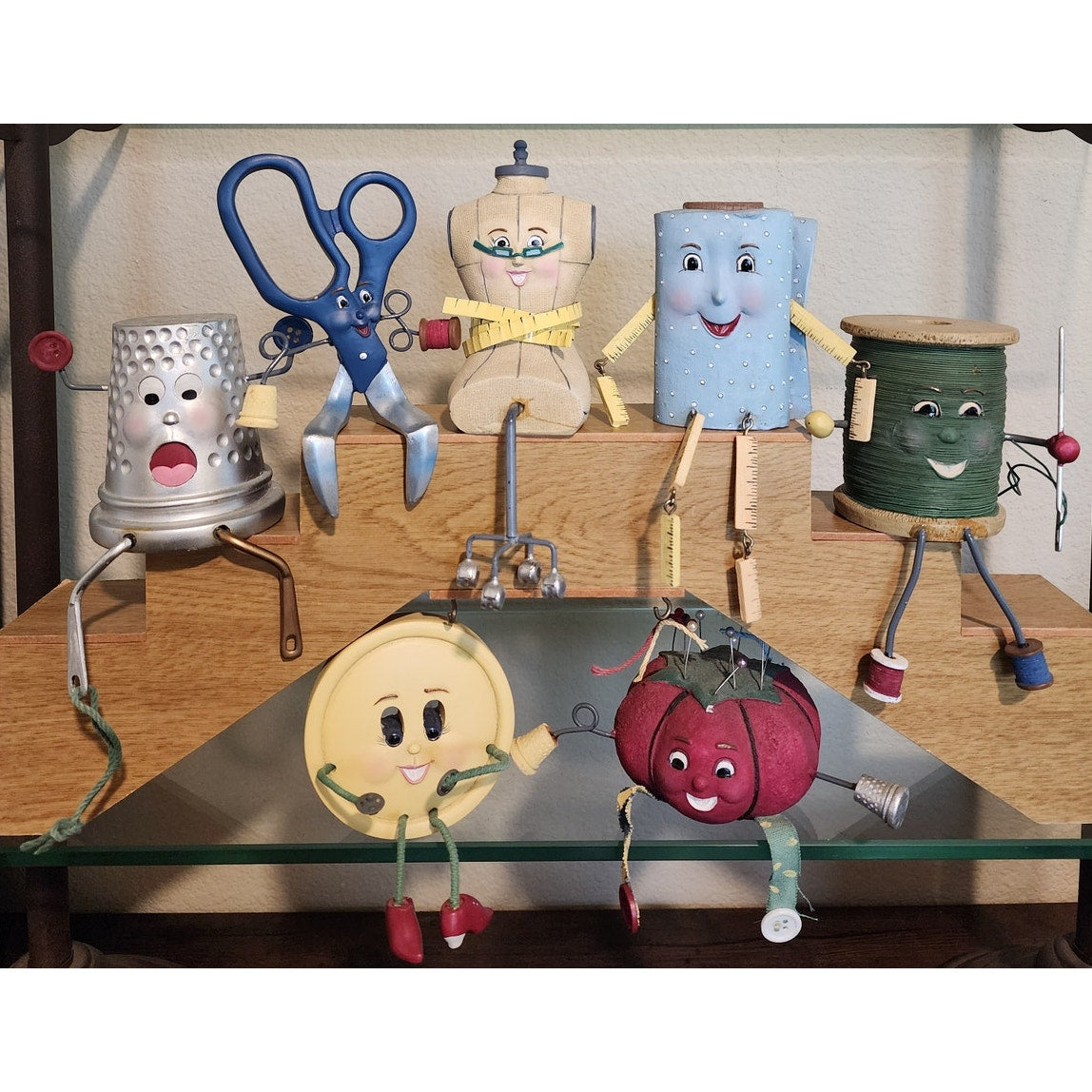 Set of (7) 2006 WMG Anthroporphic Sewing Shelf Sitters Resin Figurines