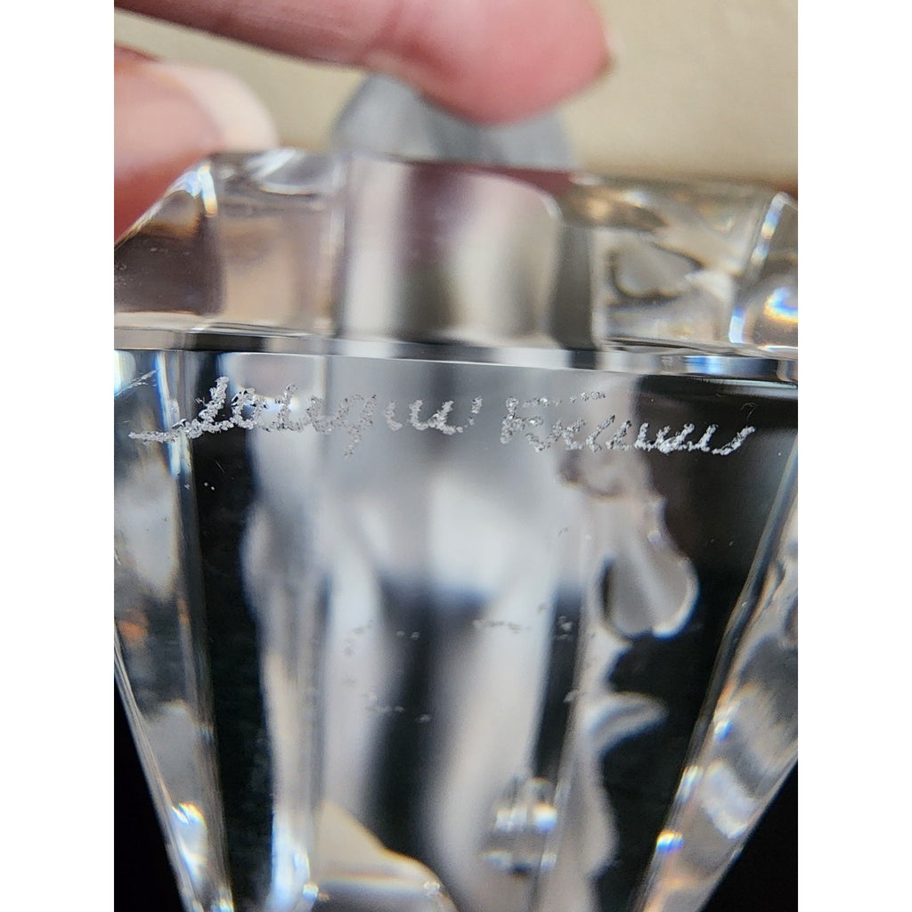 Lalique Crystal Bull Sculpture - French Art Glass Taurus Paperweight Exec Gift