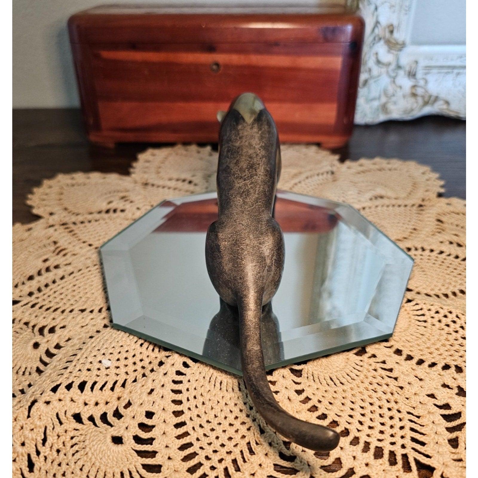 VTG Loet Vanderveen Brass / Bronze Sculpture "Cheetah, Classic Stretching" #380